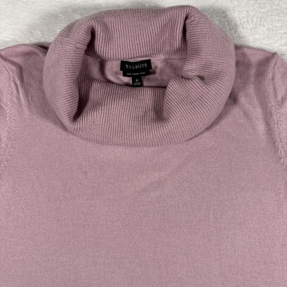 Talbots Medium Light Purple Merino‎ Wool Cowl Neck Slouchy Sweater